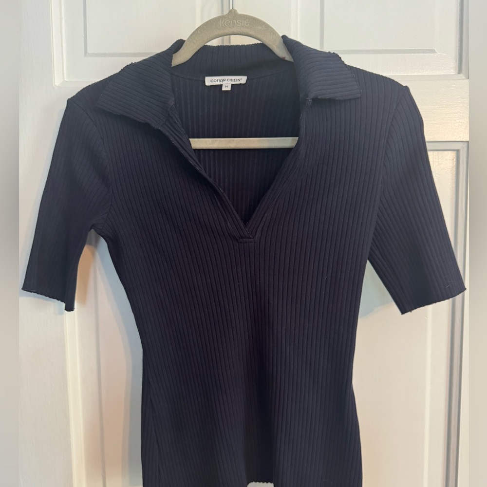 Cotton Citizen Ibiza Polo Shirt in Navy Blue, Size Medium